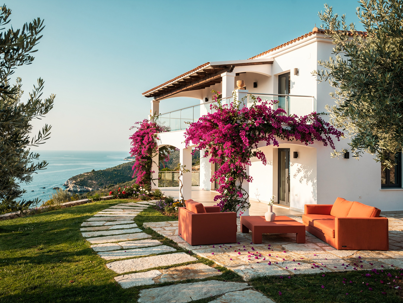 Luxury villa overlooking the Ionian sea in Corfu