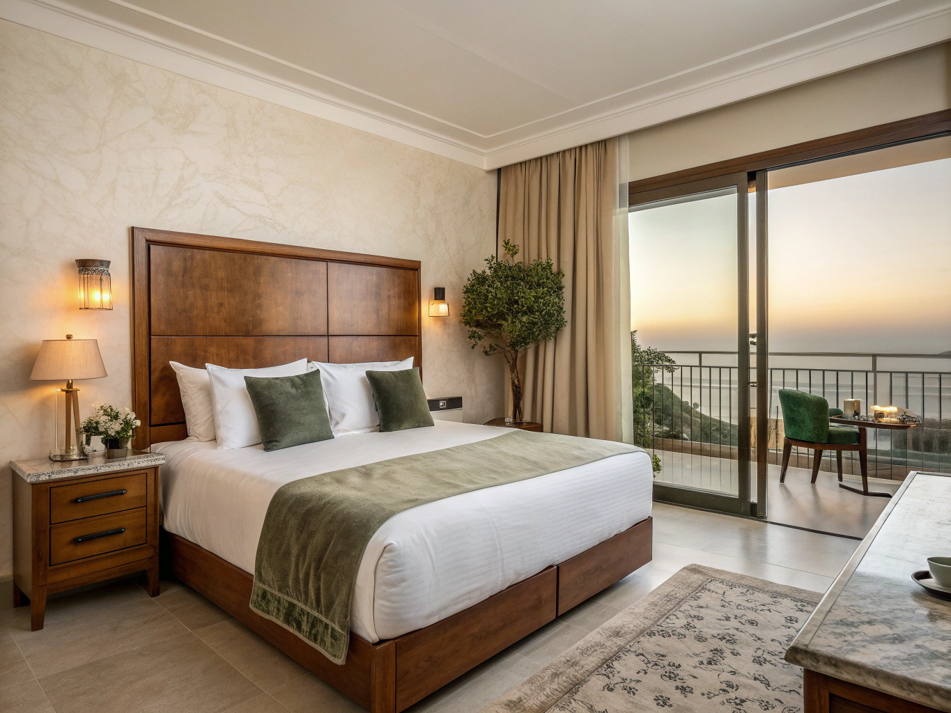 Elegant boutique hotel room with local character and personalized details