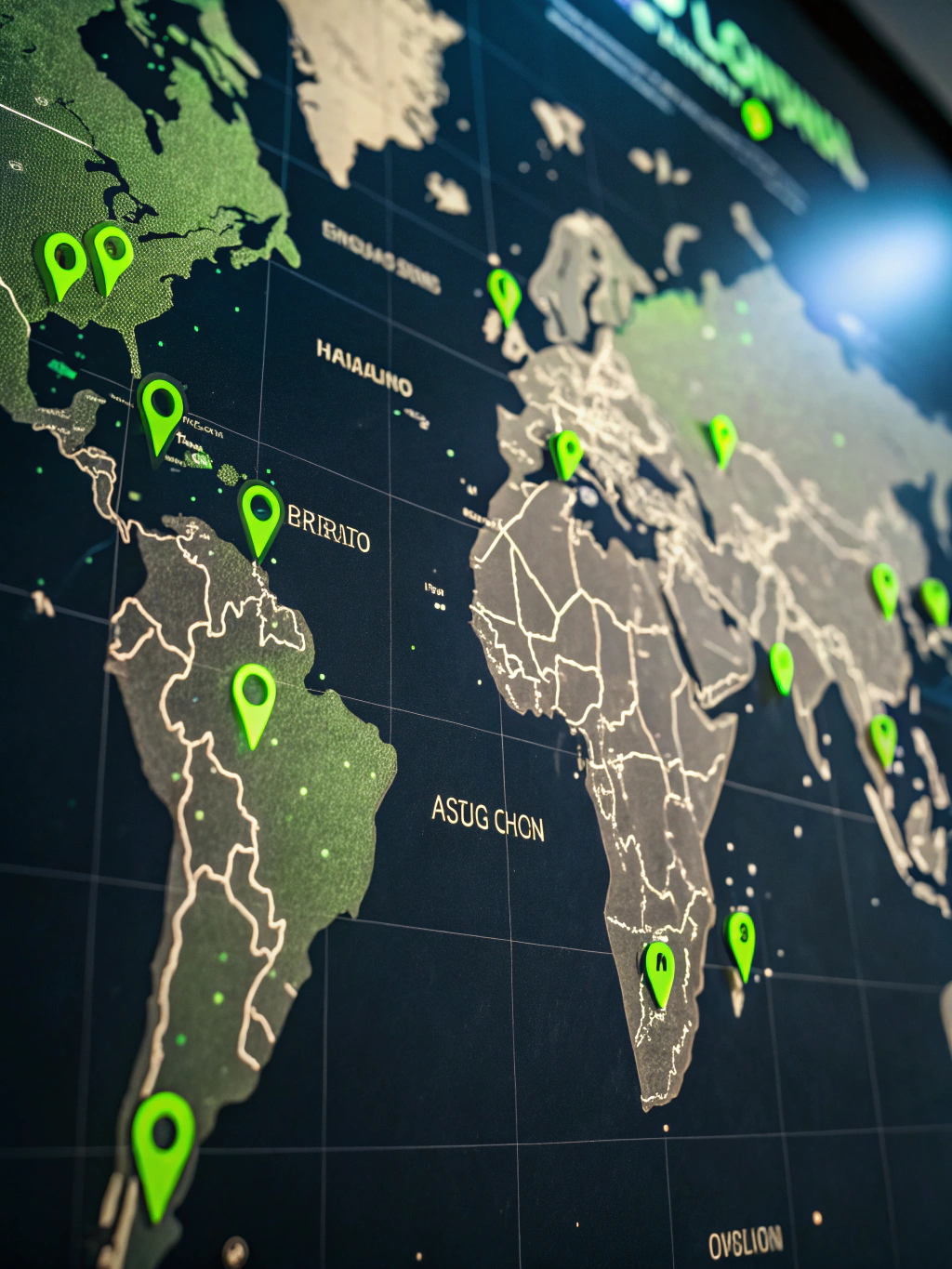 Digital map showing property distribution across multiple travel platforms