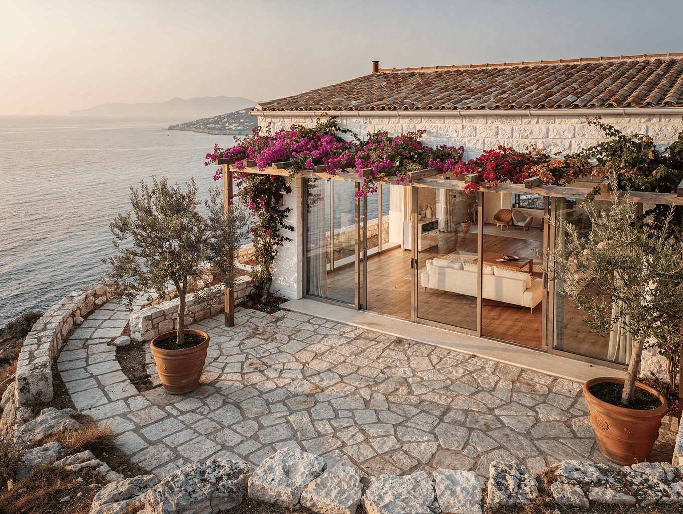 Modern boutique luxury apartment interior in Corfu Old Town